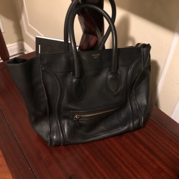 (Used) CÉLINE Mini Luggage Tote - Black - Picture 5 of 8